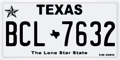 TX license plate BCL7632
