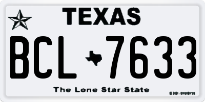 TX license plate BCL7633