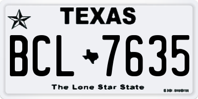 TX license plate BCL7635