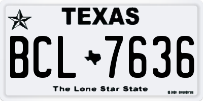 TX license plate BCL7636