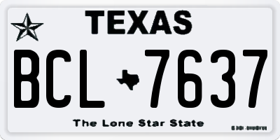 TX license plate BCL7637