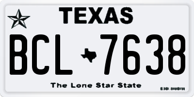 TX license plate BCL7638
