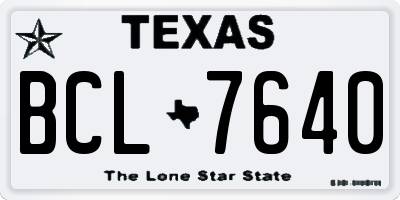 TX license plate BCL7640