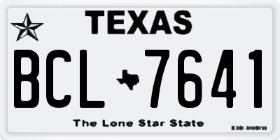 TX license plate BCL7641