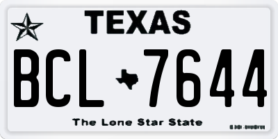 TX license plate BCL7644