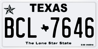 TX license plate BCL7646