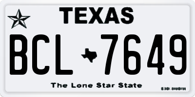 TX license plate BCL7649