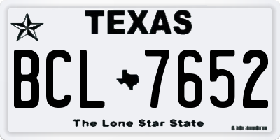 TX license plate BCL7652