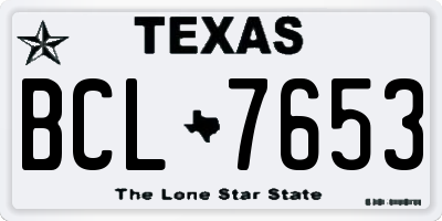 TX license plate BCL7653