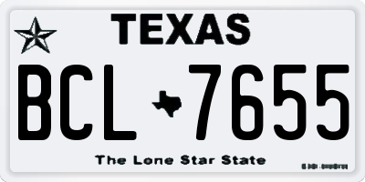 TX license plate BCL7655