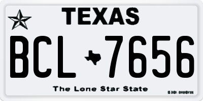TX license plate BCL7656