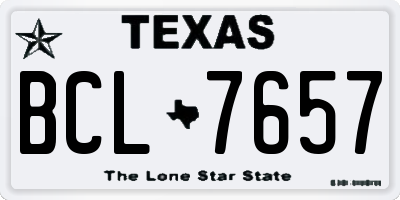 TX license plate BCL7657