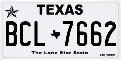 TX license plate BCL7662