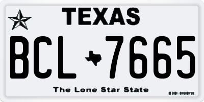 TX license plate BCL7665