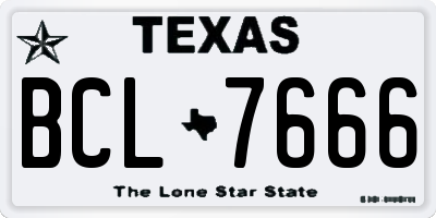 TX license plate BCL7666
