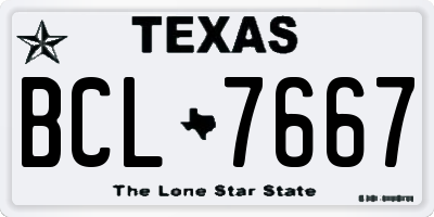 TX license plate BCL7667