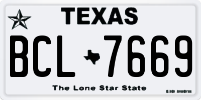 TX license plate BCL7669