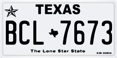 TX license plate BCL7673