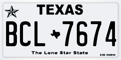 TX license plate BCL7674