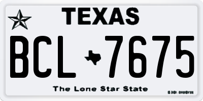 TX license plate BCL7675