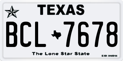 TX license plate BCL7678