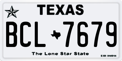 TX license plate BCL7679