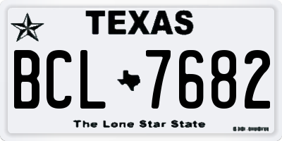 TX license plate BCL7682