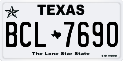 TX license plate BCL7690