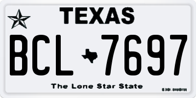 TX license plate BCL7697