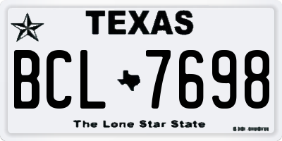 TX license plate BCL7698