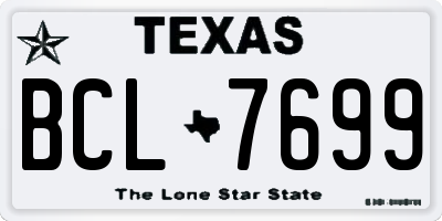 TX license plate BCL7699