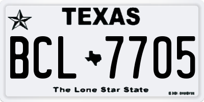 TX license plate BCL7705