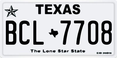 TX license plate BCL7708