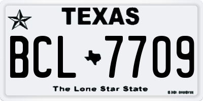 TX license plate BCL7709