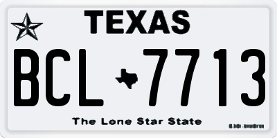 TX license plate BCL7713