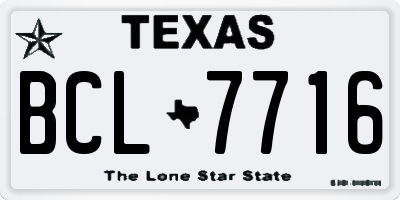 TX license plate BCL7716