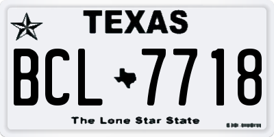 TX license plate BCL7718