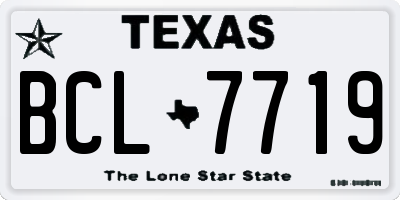 TX license plate BCL7719