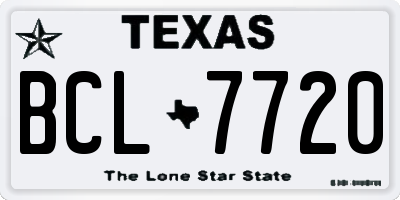 TX license plate BCL7720