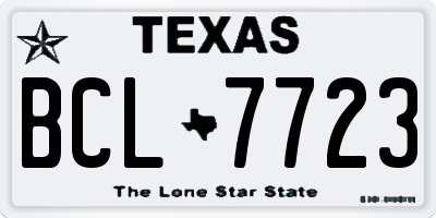 TX license plate BCL7723