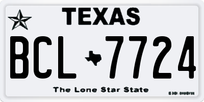 TX license plate BCL7724