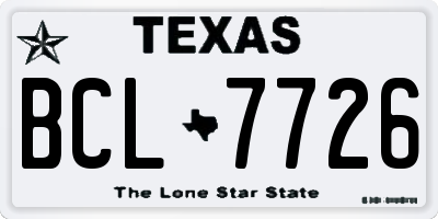 TX license plate BCL7726