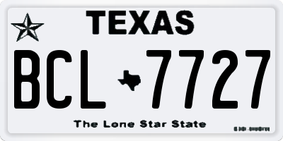 TX license plate BCL7727