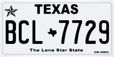 TX license plate BCL7729