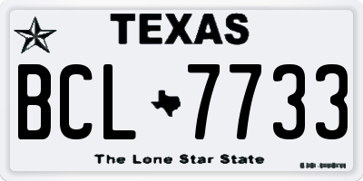 TX license plate BCL7733