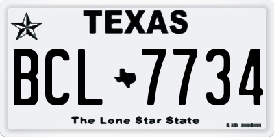 TX license plate BCL7734
