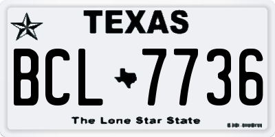 TX license plate BCL7736