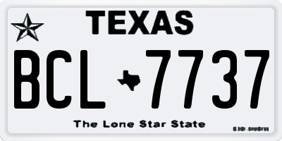 TX license plate BCL7737