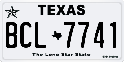 TX license plate BCL7741