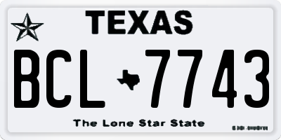 TX license plate BCL7743